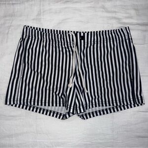 RAFA Mens Black and White Striped Swim Trunk